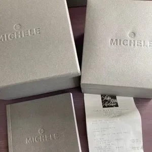 Michele Deco Diamond Dial Chrono Ladies Watch With Box & Saks Receipt Michele Deco Diamond Dial Chrono Ladies Watch With Box  main image 4